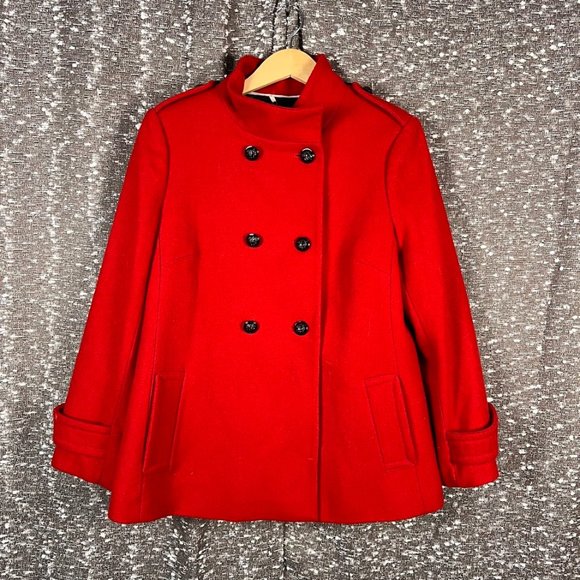 Banana Republic Red Jacket‎ W/ Branded Metal Buttons and Chain Hanger - Picture 1 of 8